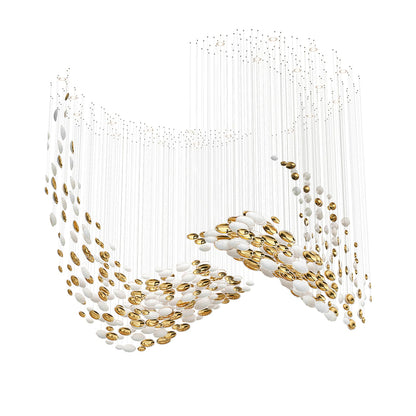Lustre Bowl Collection Chandelier Support Customized Drawings / Gold & White / Warm Light Chandelier