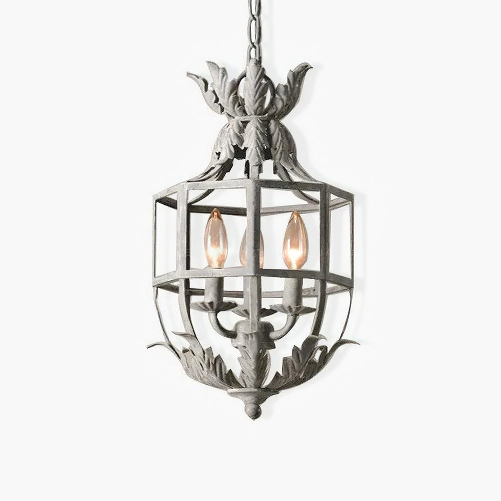 Lustre Retro Cage Chandelier Φ 11″ x H 17.7″ / Dia 28cm x H 45cm / Grey Chandelier