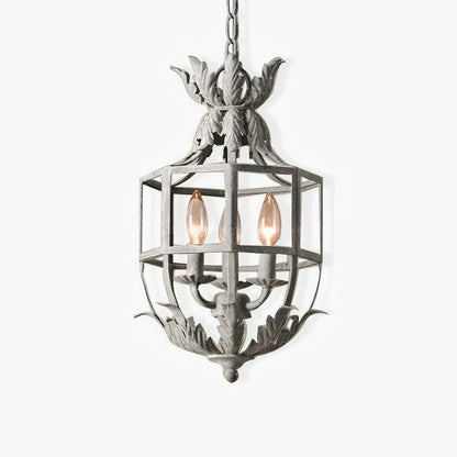 Lustre Retro Cage Chandelier Φ 11″ x H 17.7″ / Dia 28cm x H 45cm / Grey Chandelier