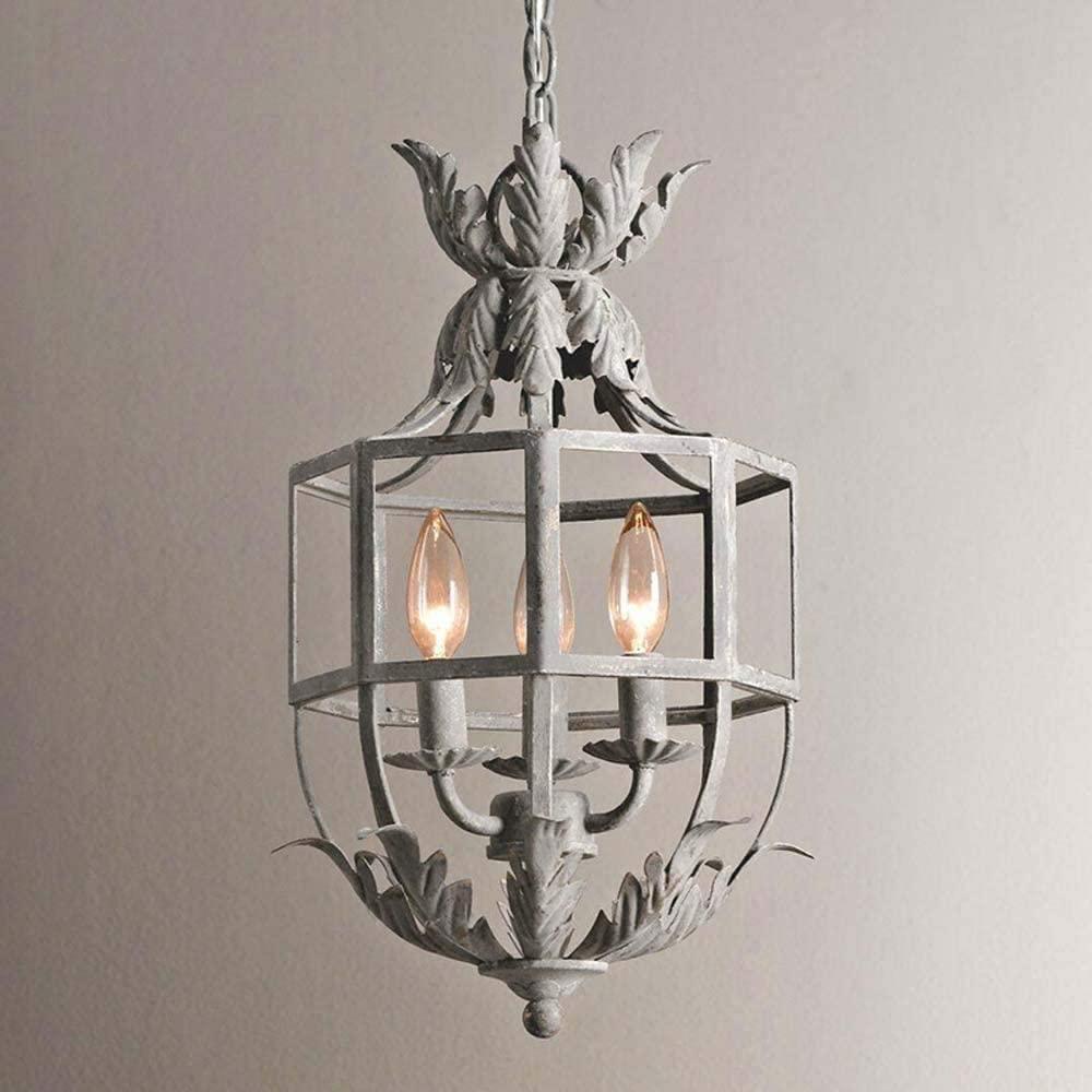 Lustre Retro Cage Chandelier Φ 11″ x H 17.7″ / Dia 28cm x H 45cm / Grey Chandelier