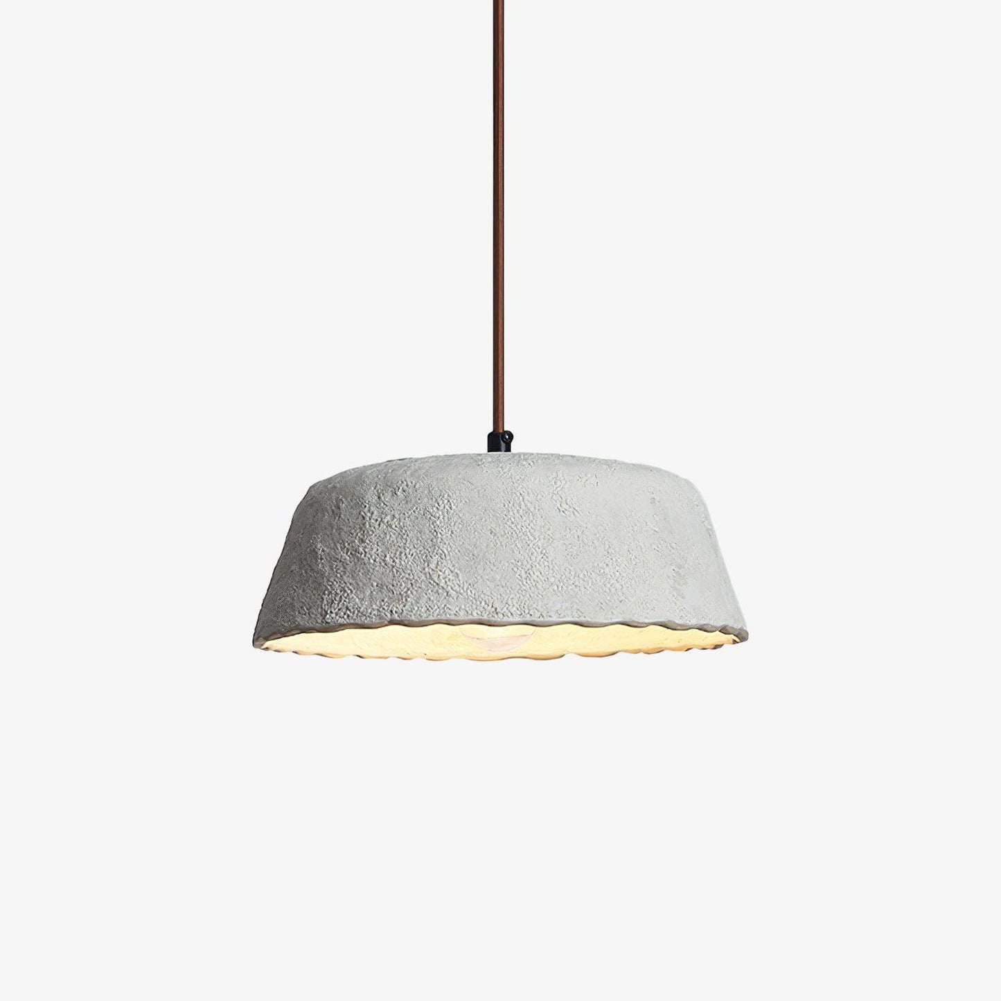 Bowlful Ceramic Pendant Lamp Dia 9.8″ x H 4.3″ / Dia 25cm x H 11cm / Grey Ceramic & Dark Wood Pendant light
