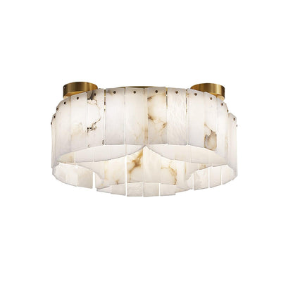 Luxe Alabaster Brass Ceiling Lamp ? 33.5″ x H 8.9″ / Dia 85cm x H 22.5cm (G9 Bulbs*16) / Brass & White Ceiling lamp