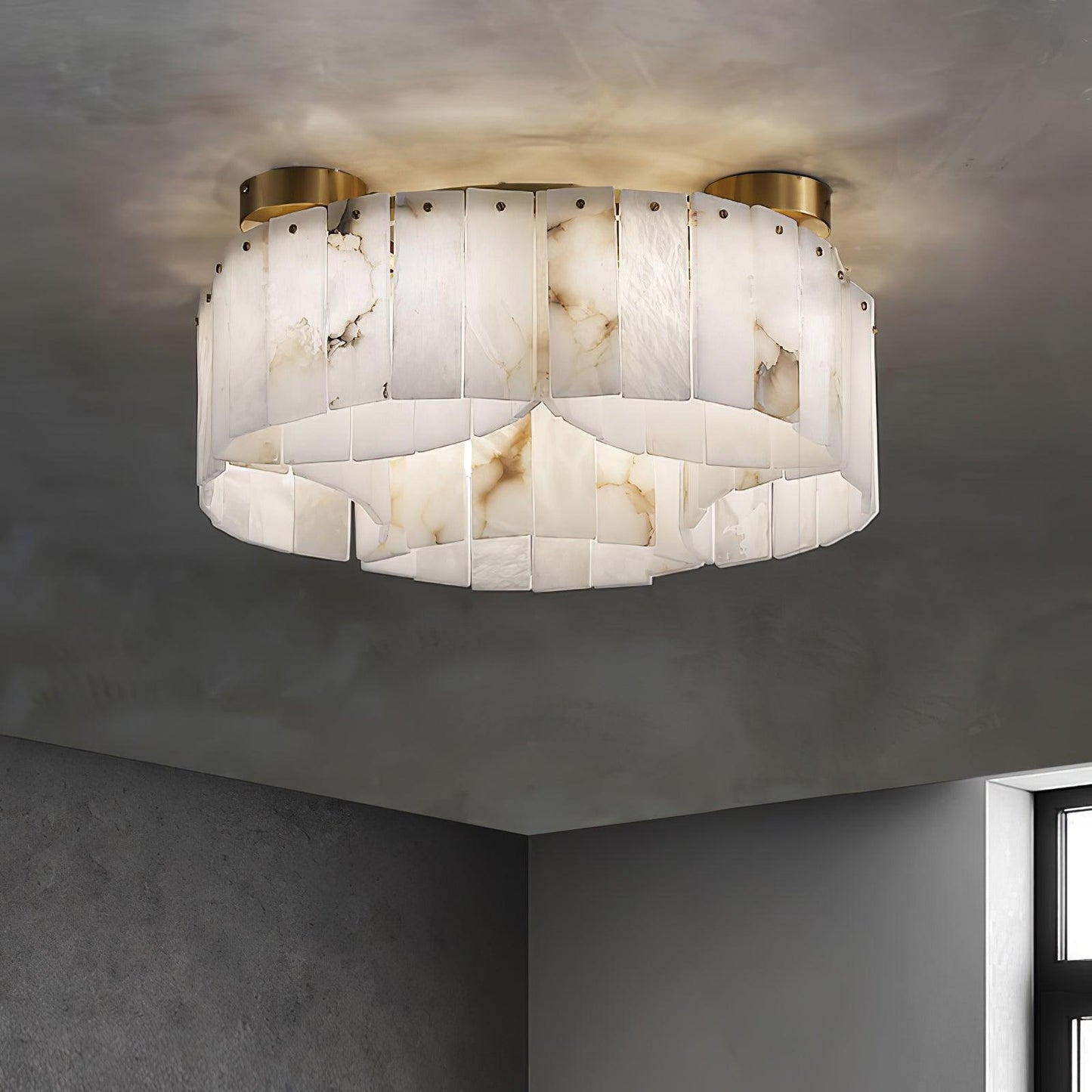 Luxe Alabaster Brass Ceiling Lamp Ceiling lamp