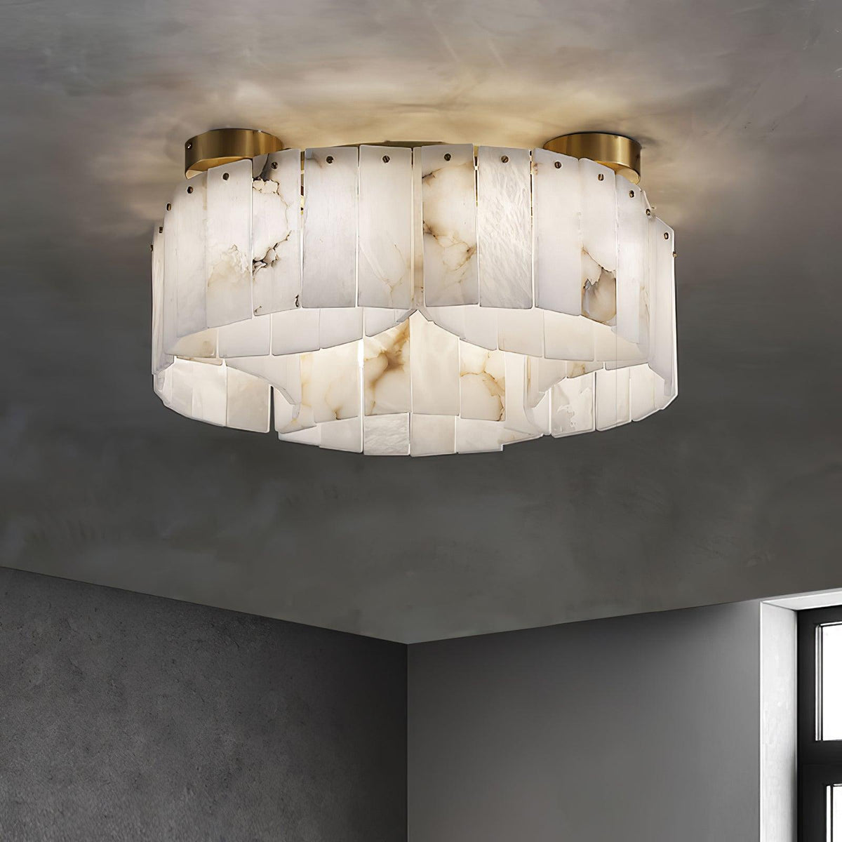 Luxe Alabaster Brass Ceiling Lamp Ceiling lamp