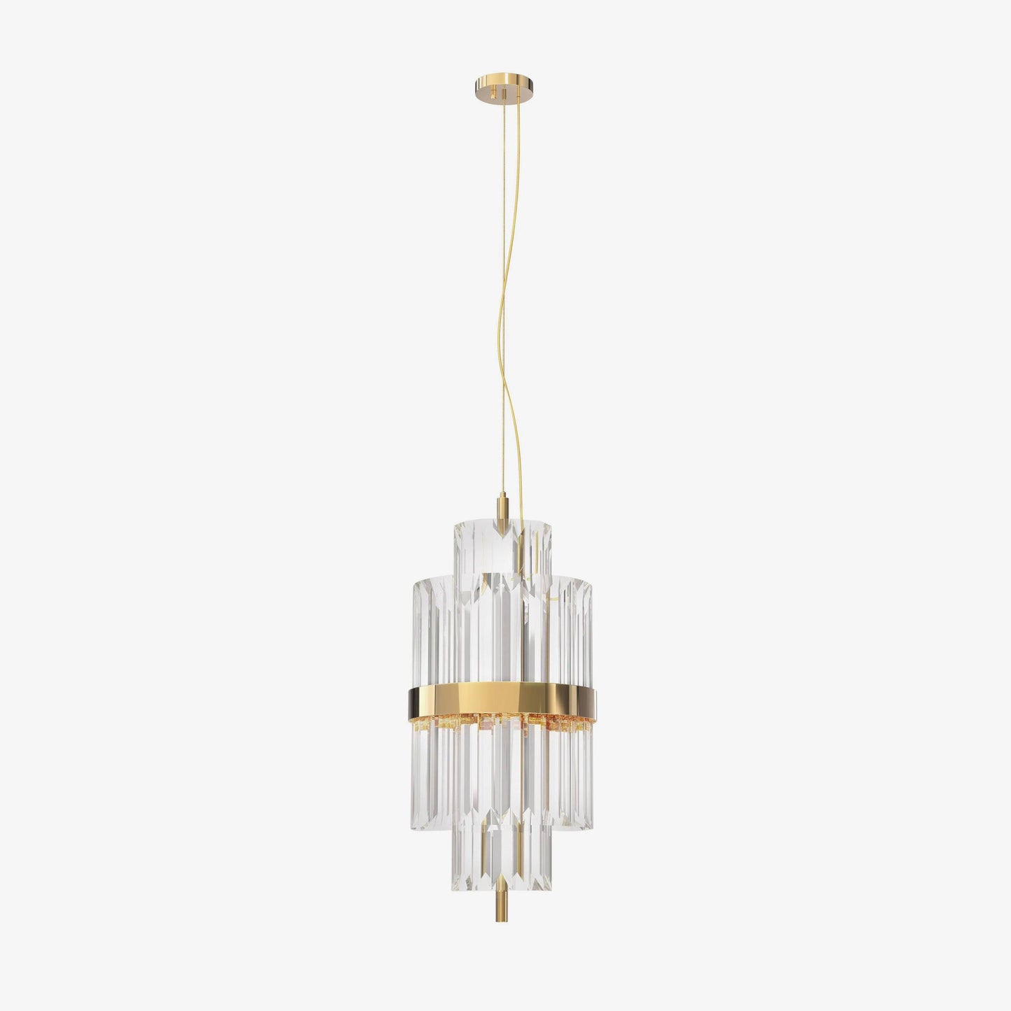 Liberty Pendant Light ? 12.2″ x H 27.6″ / Dia 31cm x H 70cm / Gold + Clear Pendant light