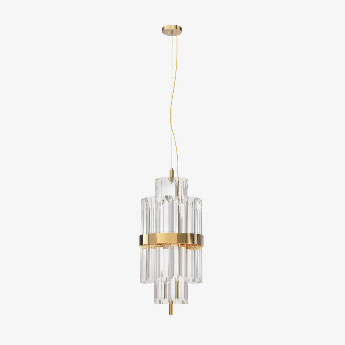 Liberty Pendant Light Dia 12.2″ x H 27.6″ / Dia 31cm x H 70cm / Gold + Clear Pendant light