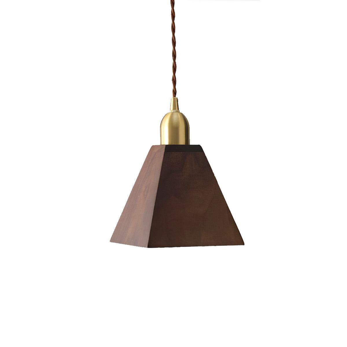 Lyfa Walnut Pendant Light Dia 5.5″ x H 8.7″ / Dia 14cm x H 22cm / Brass & Walnut wood Pendant light