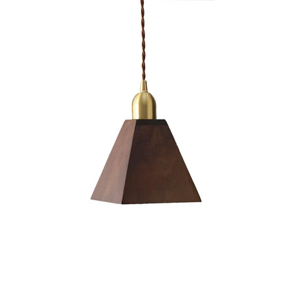 Lyfa Walnut Pendant Light Dia 5.5″ x H 8.7″ / Dia 14cm x H 22cm / Brass & Walnut wood Pendant light
