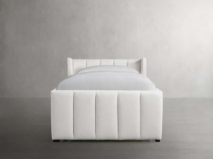 Wyller Channel-Stitched Twin Bed with High Footboard