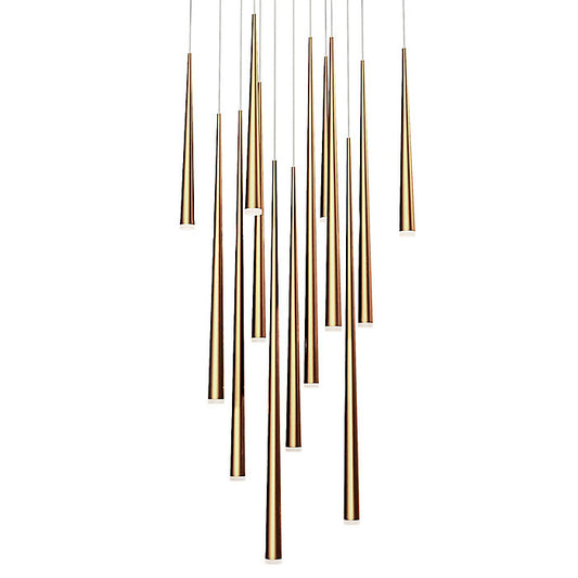 Cascade Etched Glass Square Multi-Light LED Pendant