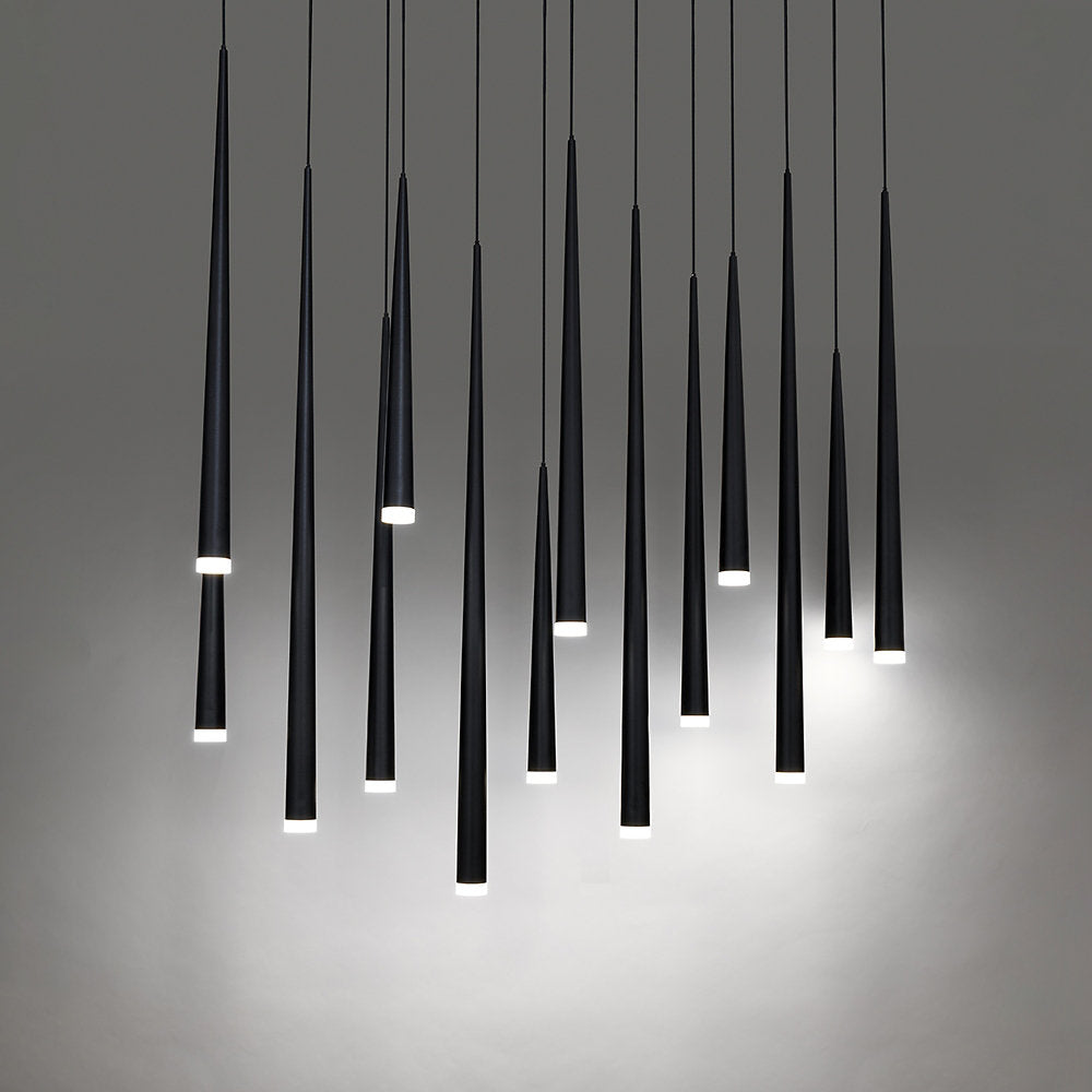 Cascade Etched Glass Square Multi-Light LED Pendant