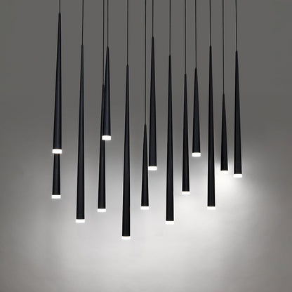 Cascade Etched Glass Square Multi-Light LED Pendant