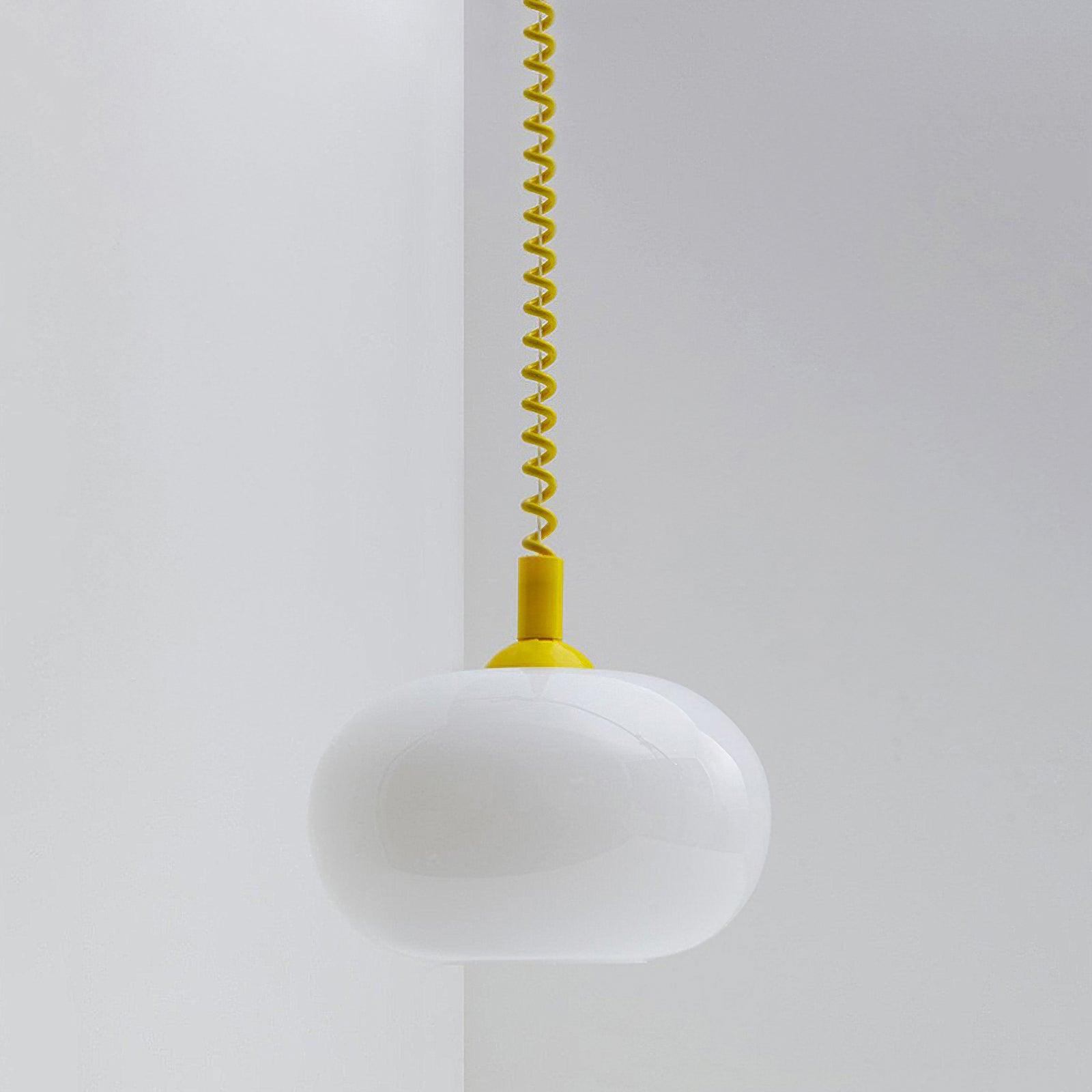Macaron Spring Pendant Light ? 9.8″ x H 7.9″ / Dia 25cm x H 20cm / Yellow Pendant light