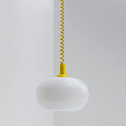 Macaron Spring Pendant Light ? 9.8″ x H 7.9″ / Dia 25cm x H 20cm / Yellow Pendant light