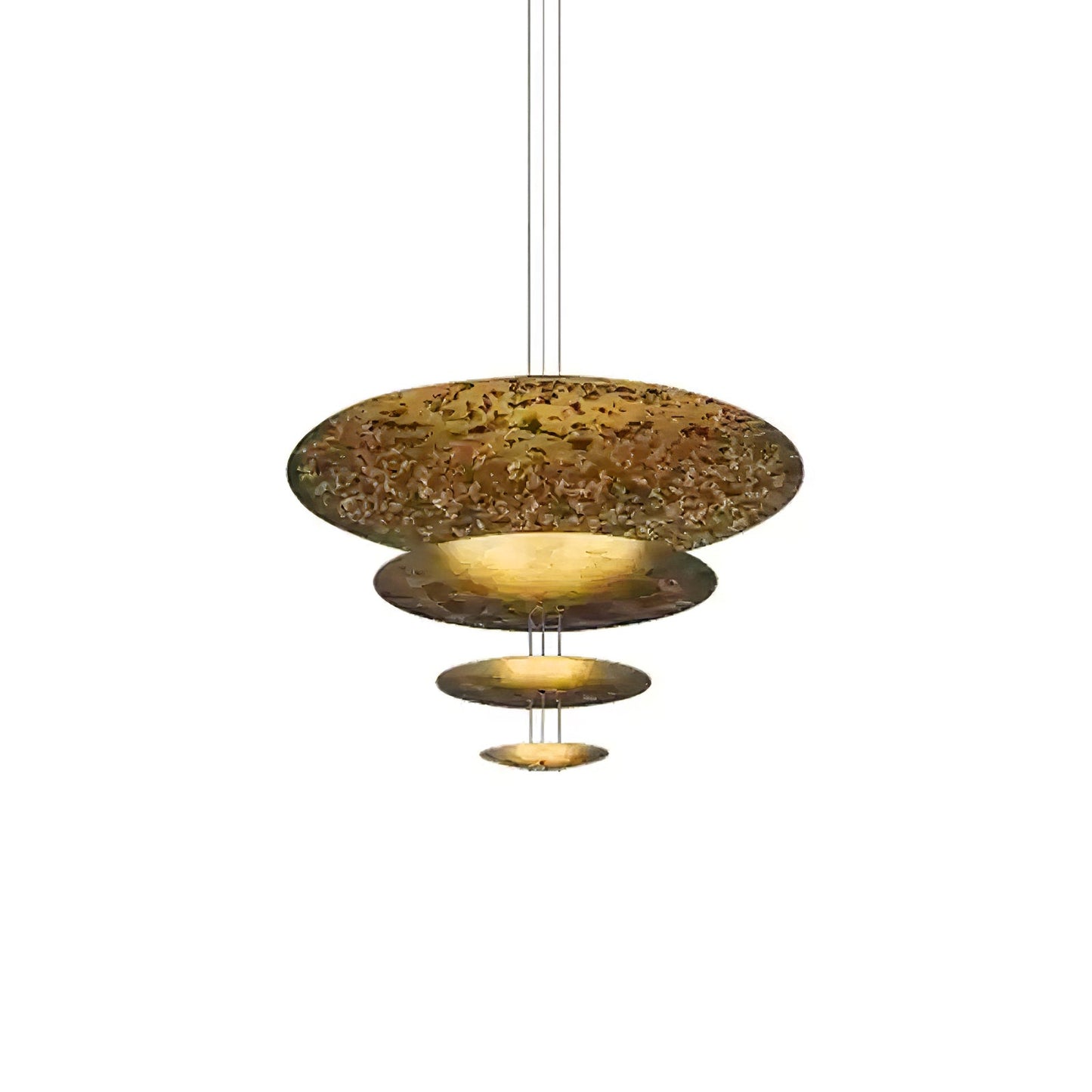 Machine Chandelier 4 layers Dia 7.9″ + 11.8″ + 19.7″ + 31.5″ / Gold foil / Warm Light Chandelier