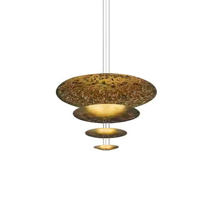 Machine Chandelier 4 layers Dia 7.9″ + 11.8″ + 19.7″ + 31.5″ / Gold foil / Warm Light Chandelier