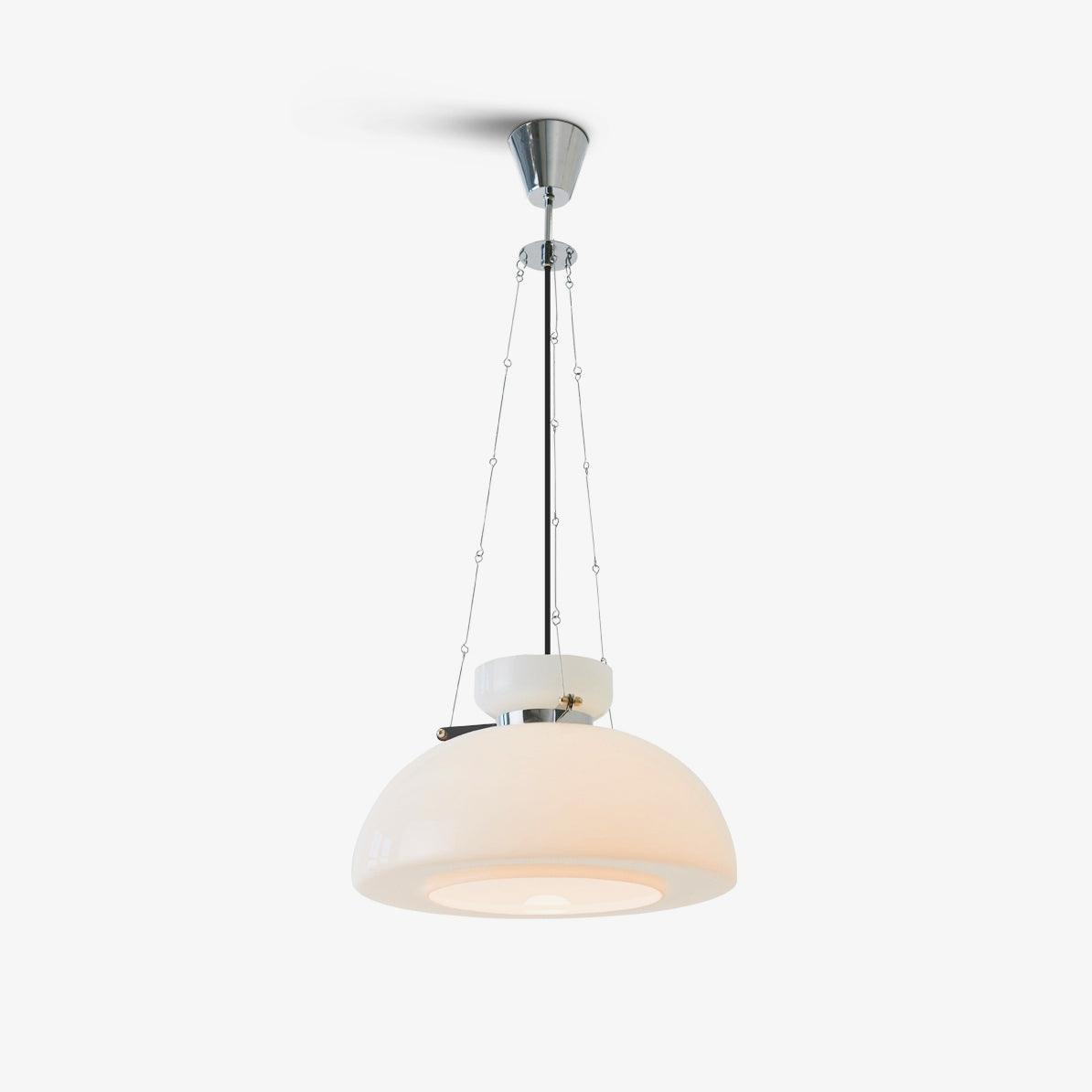 Mack Pendant Light Dia 15.7″ x H 9.8″ / Dia 40cm x H 25cm / Chrome + White Pendant light