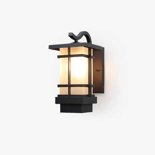 Madison Lantern Outdoor Wall Lamp L 9.8″ x W 4.3″ x H 13″ / Black / 1 Piece Wall lamp