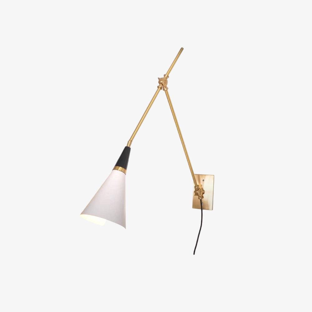 Magari Plug In Wall Lamp Dia 5.5″ x H 11″ / Dia 14cm x H 28cm / Black & White & Brass / US Plug Wall lamp