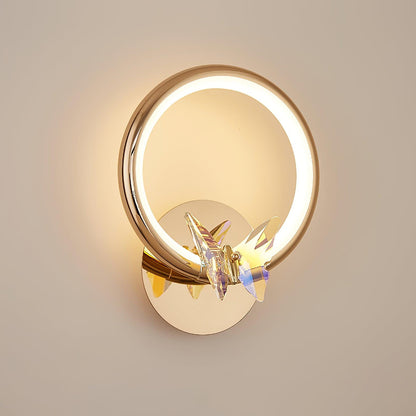 Magic Butterfly Wall Light Dia 7.9″ x H 10.1″ / Dia 20cm x H 25.5cm / Gold & Transparent / Warm Light Wall lamp
