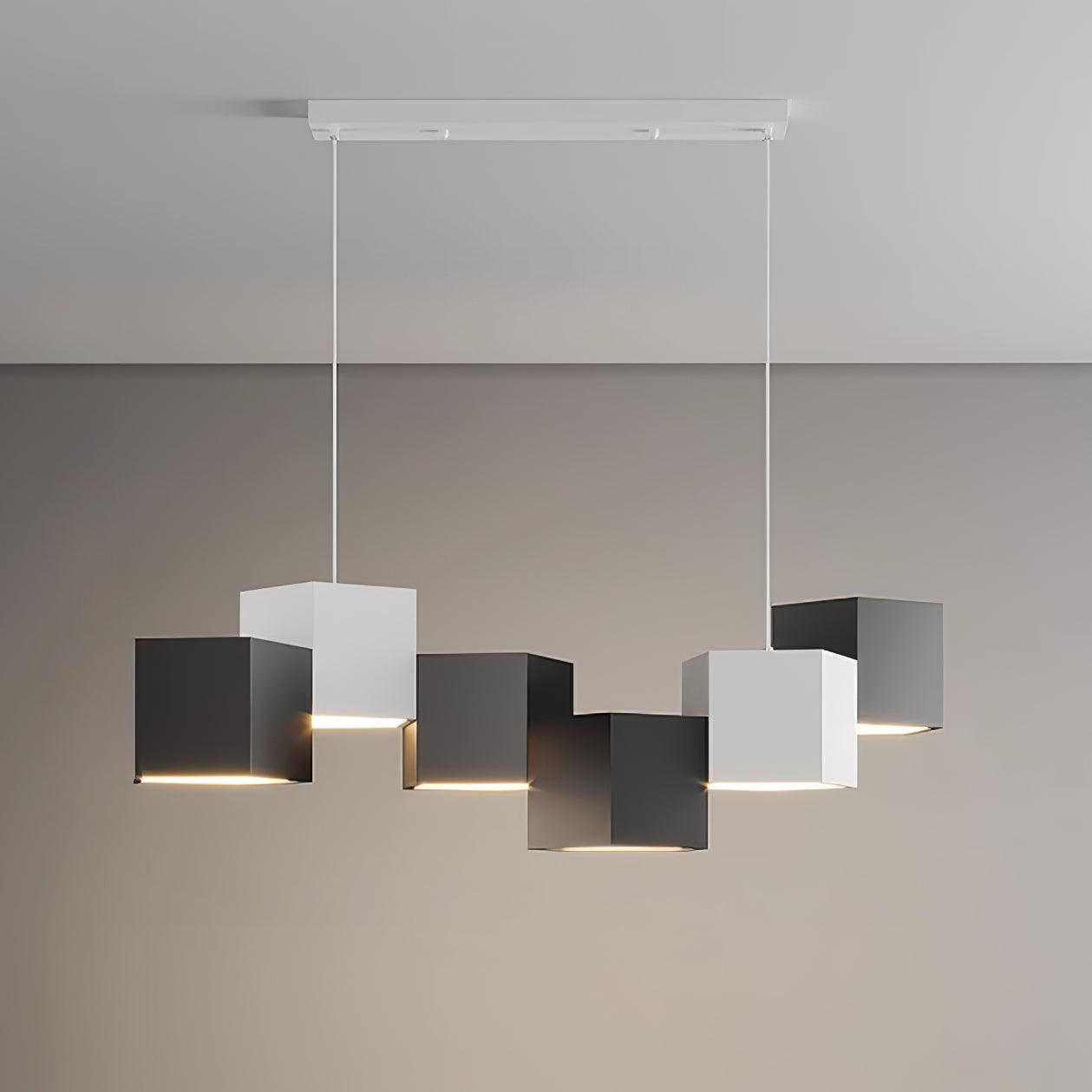 Magic Cube Pendant Lamp L 31.4″ x W11″ x H 27.5″ / L 80cm x W 28cm x H 70cm / Black & White / Warm White Pendant light