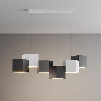 Magic Cube Pendant Lamp L 31.4″ x W11″ x H 27.5″ / L 80cm x W 28cm x H 70cm / Black & White / Warm White Pendant light