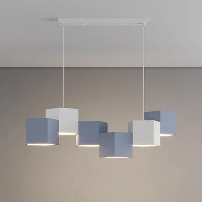 Magic Cube Pendant Lamp L 31.4″ x W11″ x H 27.5″ / L 80cm x W 28cm x H 70cm / Blue & White / Warm White Pendant light
