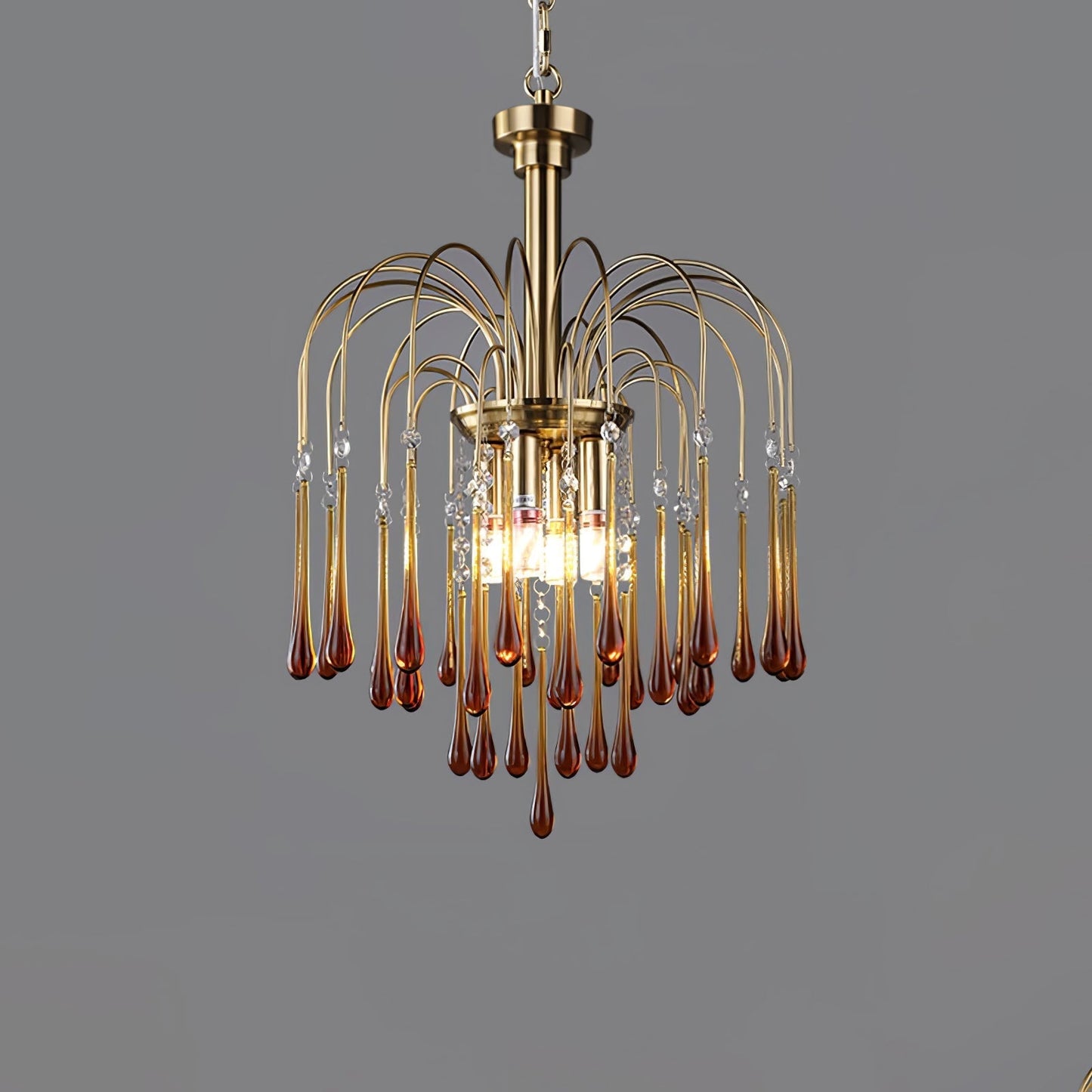Maltose Chandelier ? 16.9″ x H 22.8″ / Dia 43cm x H 58cm / Brass / Caramel Chandelier