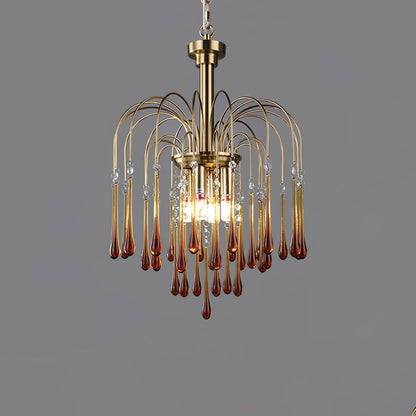 Maltose Chandelier ? 16.9″ x H 22.8″ / Dia 43cm x H 58cm / Brass / Caramel Chandelier