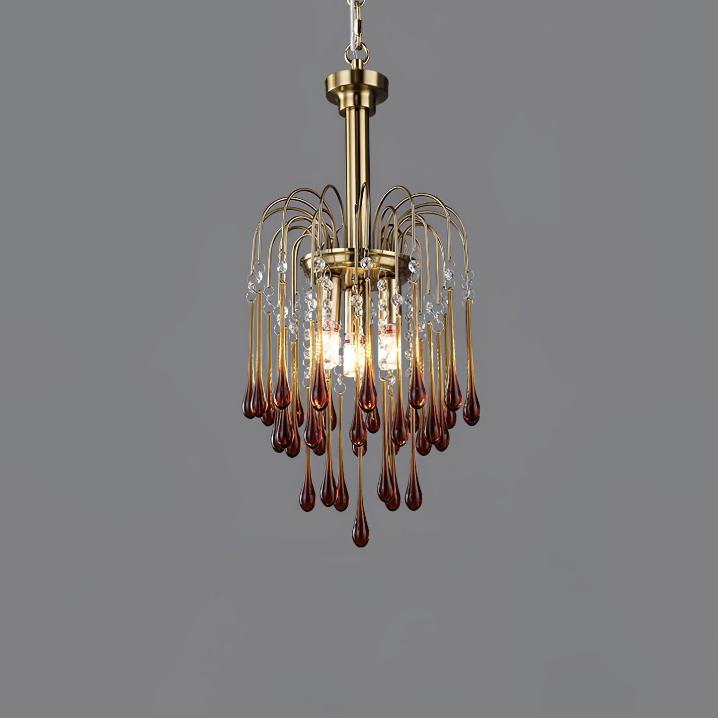 Maltose Chandelier ? 11.8″ x H 22″ / Dia 30cm x H 56cm / Brass / Caramel Chandelier