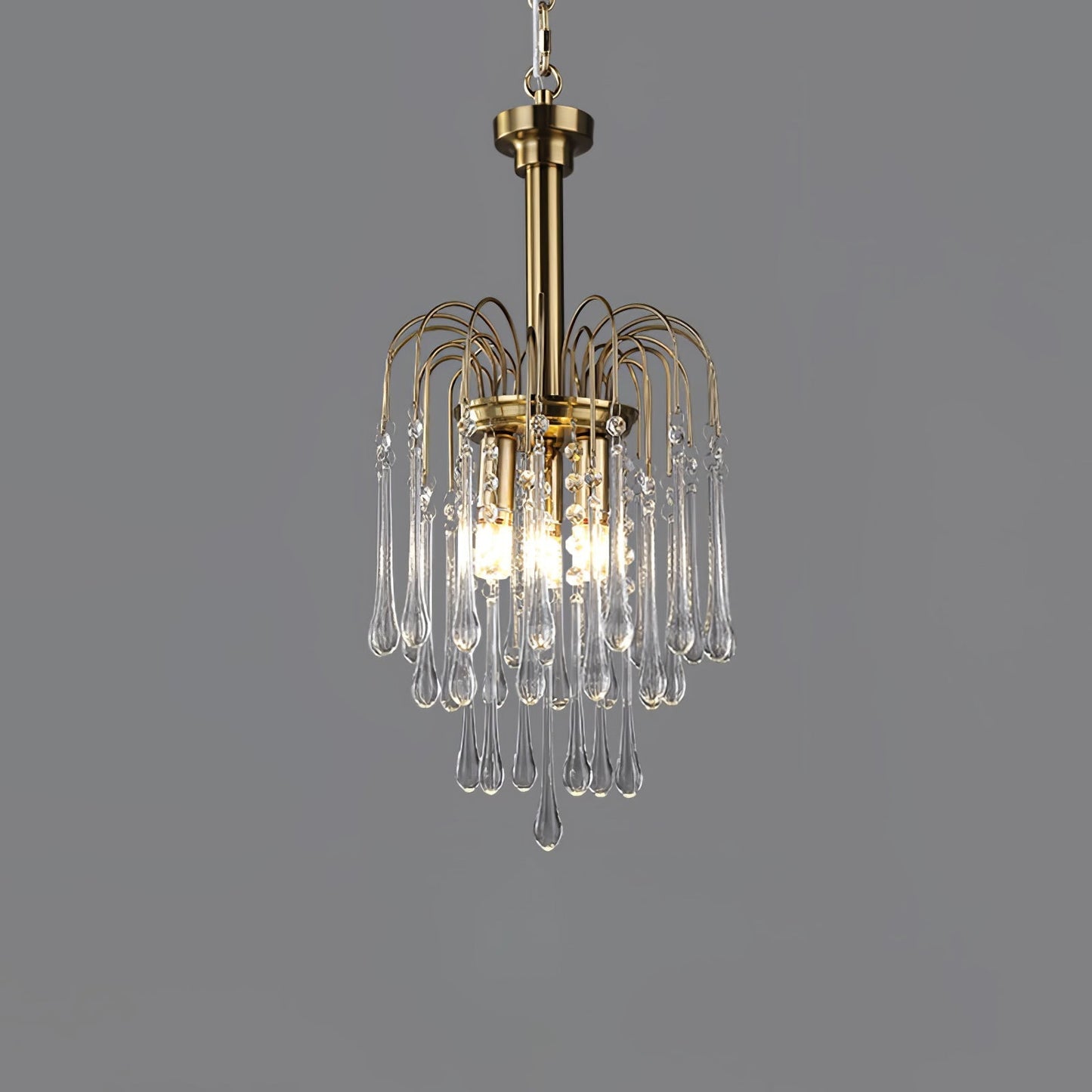 Maltose Chandelier ? 11.8″ x H 22″ / Dia 30cm x H 56cm / Brass / Clear Chandelier