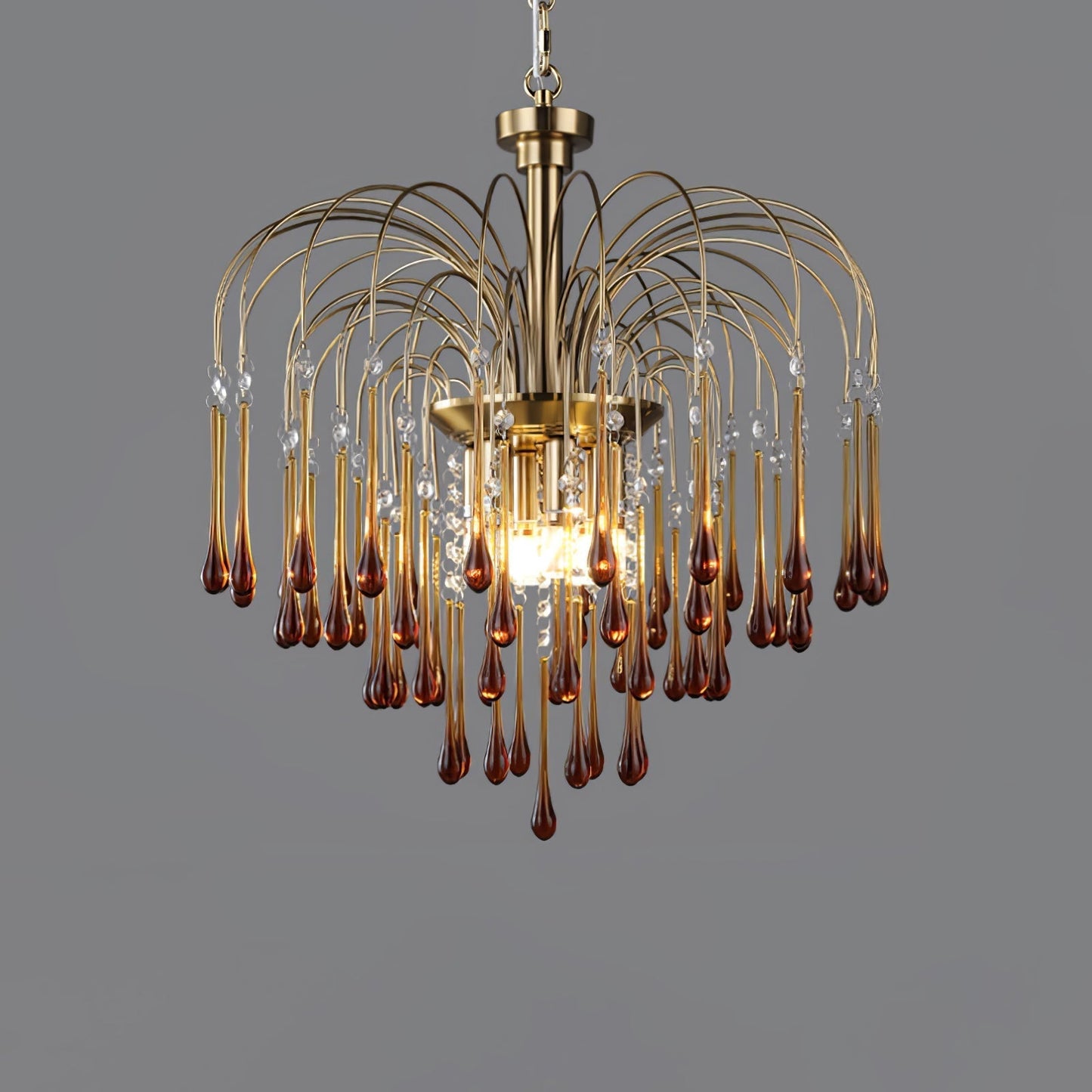 Maltose Chandelier ? 21.7″ x H 24.4″ / Dia 55cm x H 62cm / Brass / Caramel Chandelier