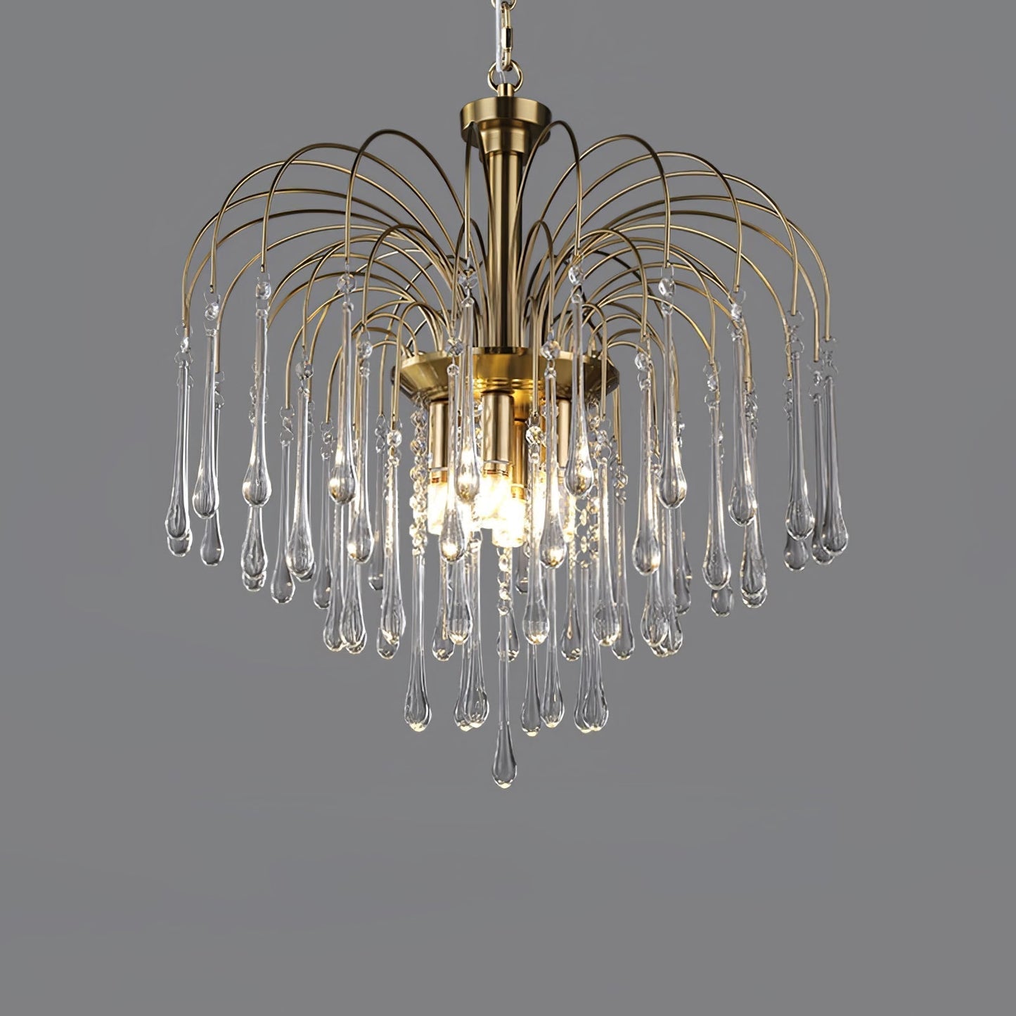 Maltose Chandelier ? 21.7″ x H 24.4″ / Dia 55cm x H 62cm / Brass / Clear Chandelier