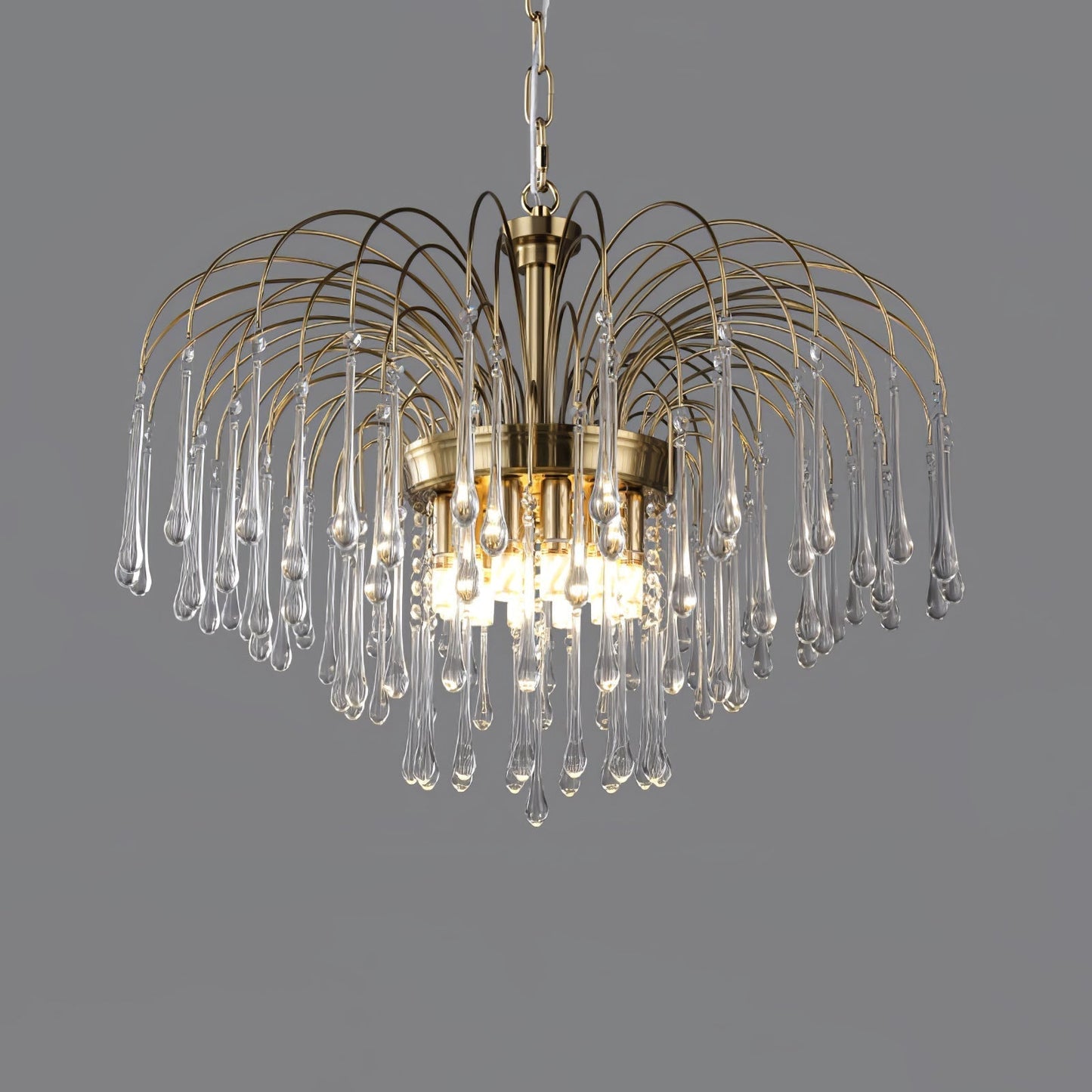 Maltose Chandelier ? 31.5″ x H 22″ / Dia 80cm x H 56cm / Brass / Clear Chandelier