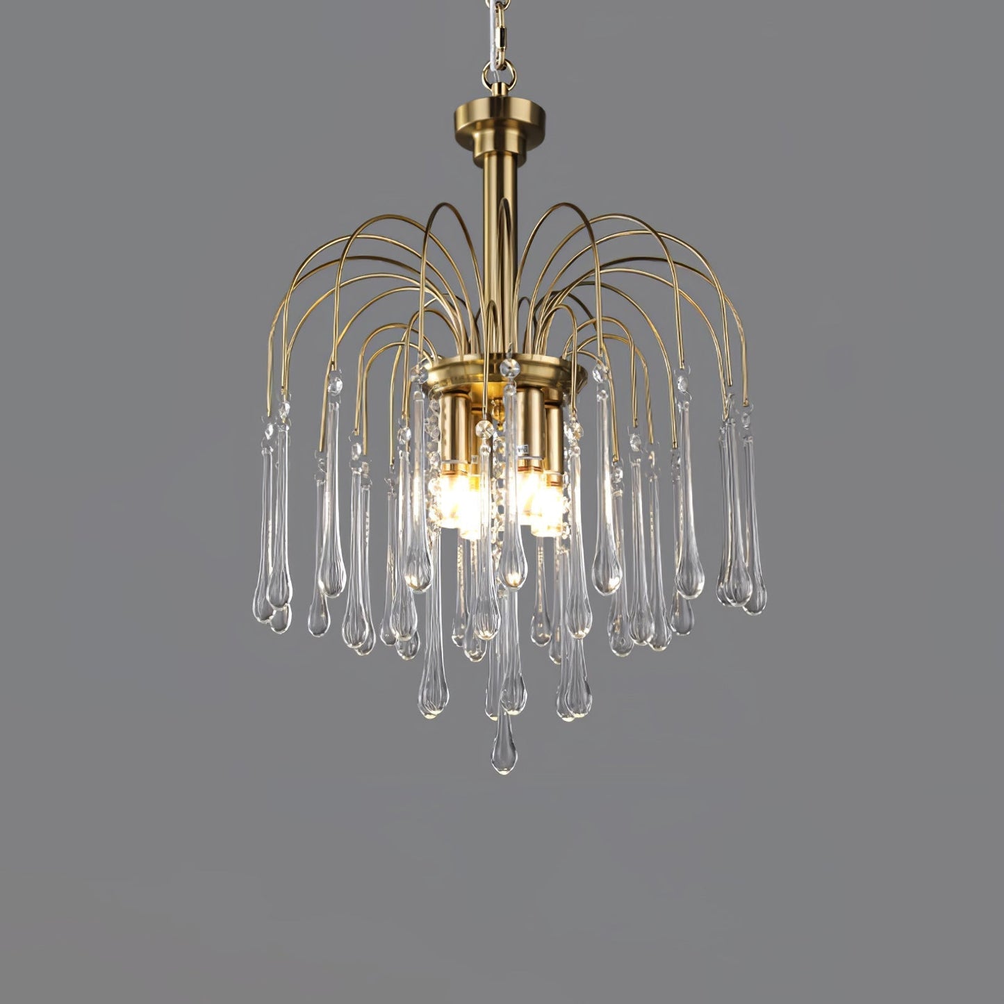 Maltose Chandelier ? 16.9″ x H 22.8″ / Dia 43cm x H 58cm / Brass / Clear Chandelier