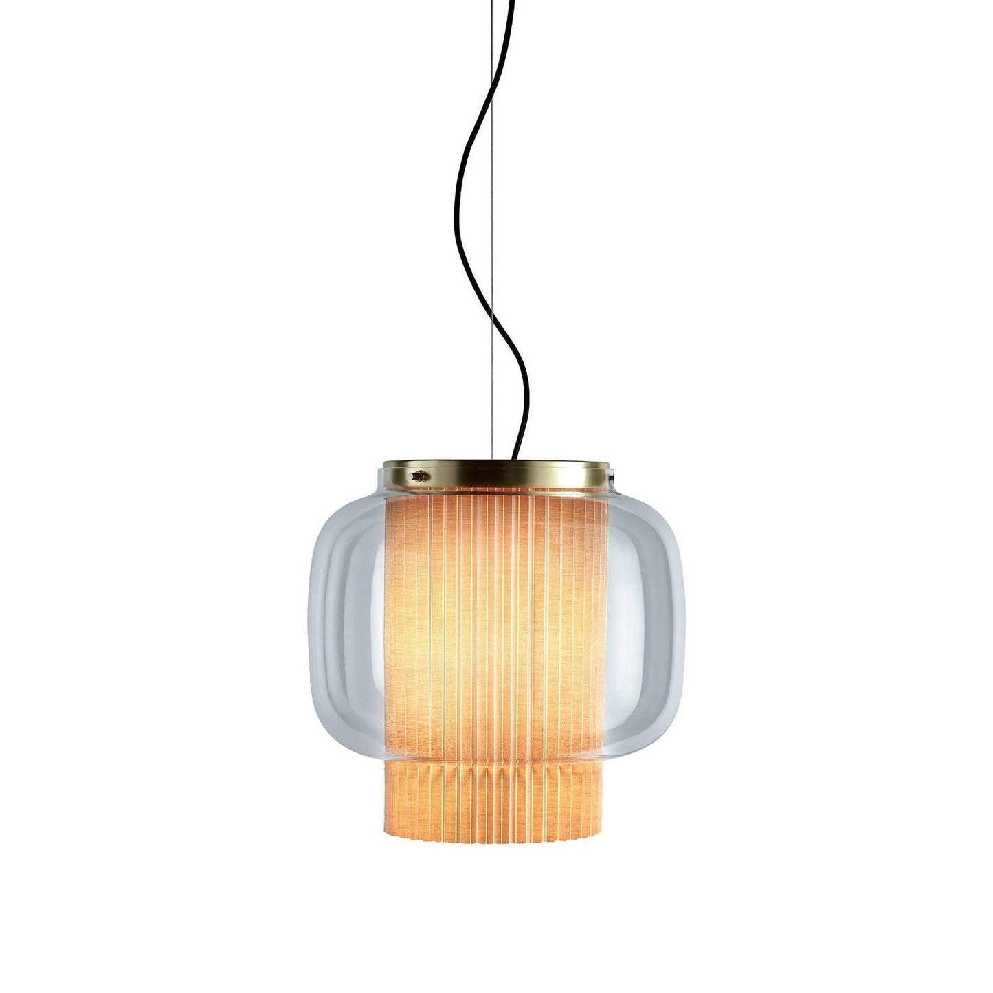 Manila T Pendant Lamp ? 16.5″ x H 15.7″ / Dia 42cm x H 40cm / Gold + Clear Pendant light