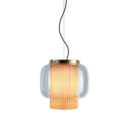 Manila T Pendant Lamp ? 16.5″ x H 15.7″ / Dia 42cm x H 40cm / Gold + Clear Pendant light