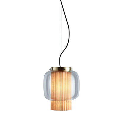 Manila T Pendant Lamp ? 9.8″ x H 10.8″ / Dia 25cm x H 27.5cm / Gold + Clear Pendant light