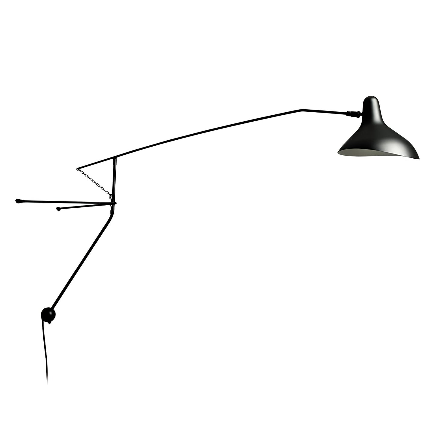 Mantis Arm Wall Lamp W 60.2″ x H 17.7″ / W 153cm x H 45cm / Black / US Plug Wall lamp