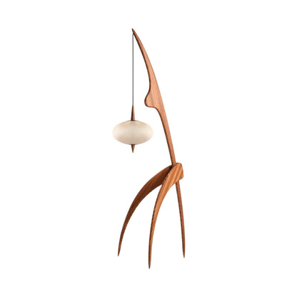 Mantis Wood Floor Lamp Dia 18.1″ x H 63″ / Dia 46cm x H 160cm / Wood Colour & White / US Plug Floor lamp