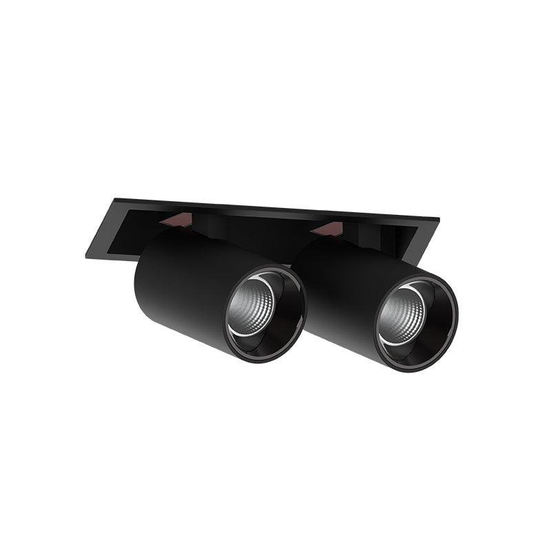 Mantra Sal Spotlight 2 heads: L 6.8″ x W 3.5″ x H 4.5″ / L 17.3cm x W 8.8cm x H 11.5cm / Black / Warm Light Ceiling lamp