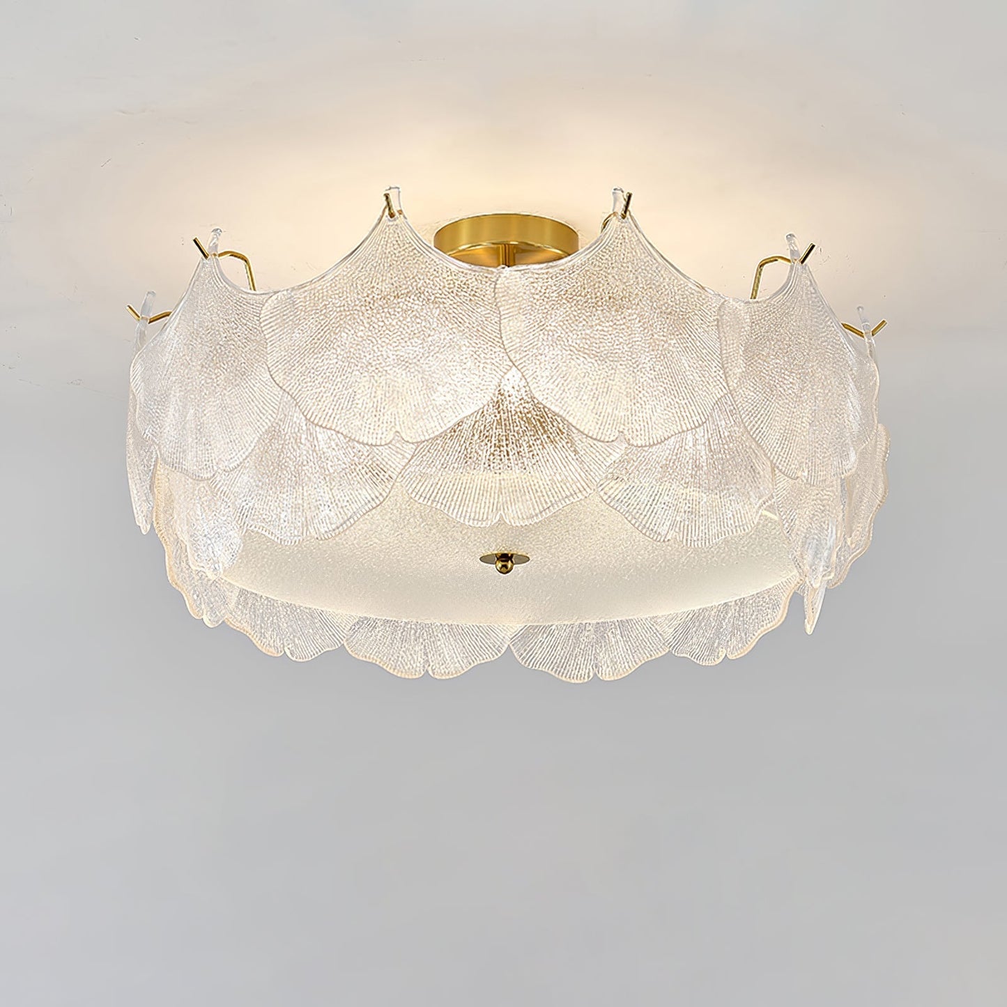 Maple Leaf Cluster Ceiling Light Dia 23.6″ x H 11″ / Dia 60cm x H 28cm / Gold & White Ceiling lamp