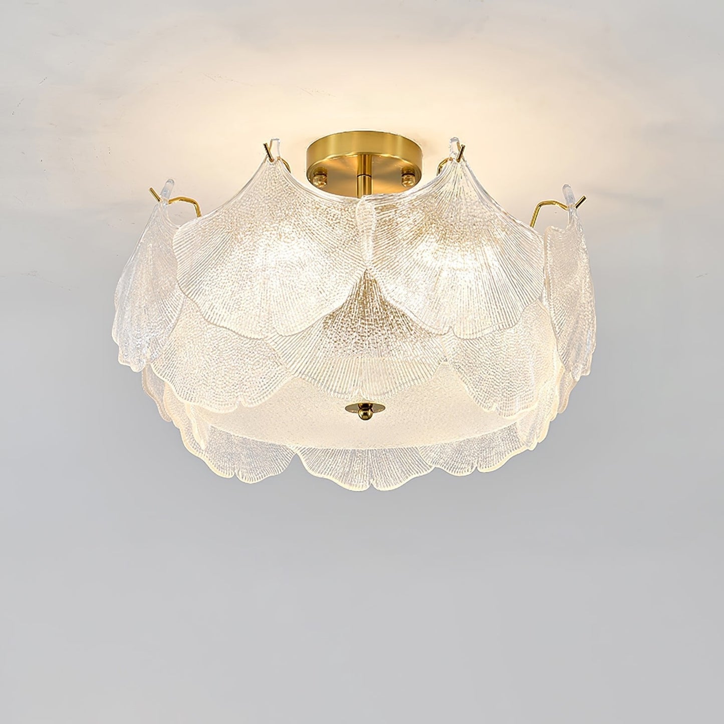 Maple Leaf Cluster Ceiling Light Dia 17.7″ x H 11″ / Dia 45cm x H 28cm / Gold & White Ceiling lamp