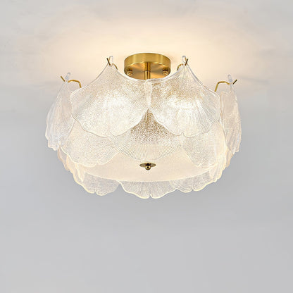 Maple Leaf Cluster Ceiling Light Dia 17.7″ x H 11″ / Dia 45cm x H 28cm / Gold & White Ceiling lamp