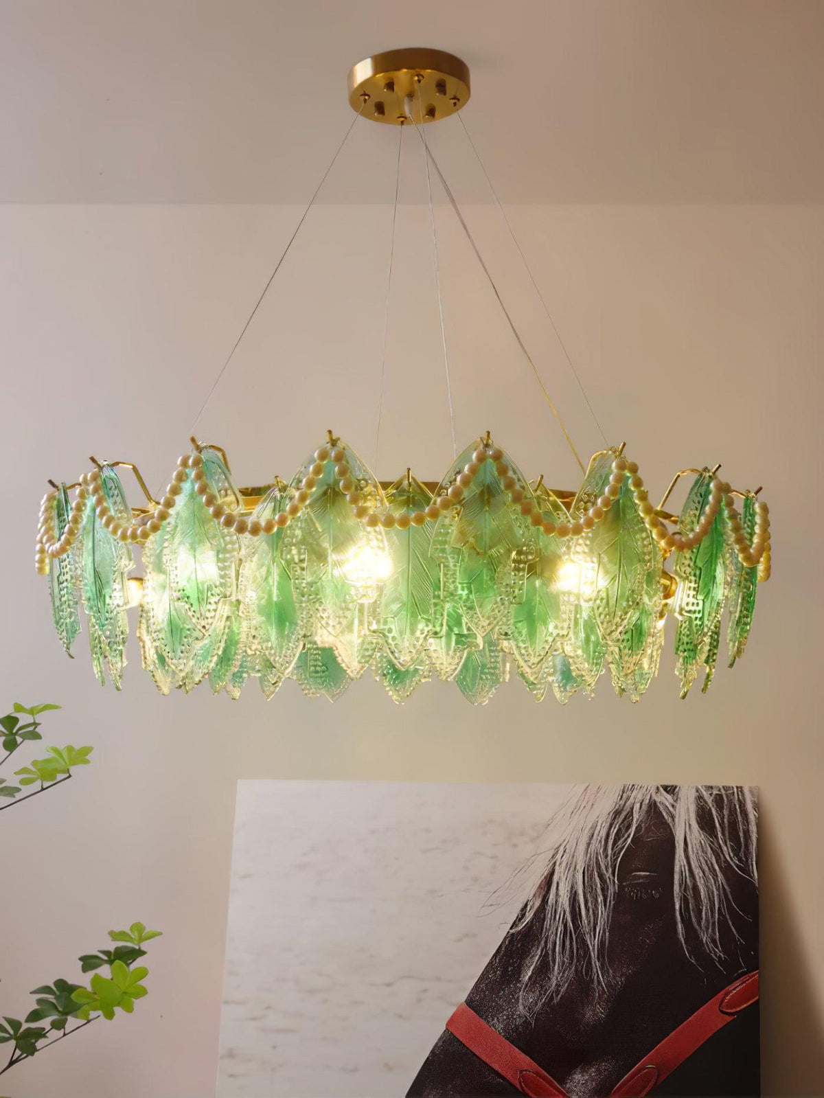 Maple Leaf Glass Chandelier Chandelier