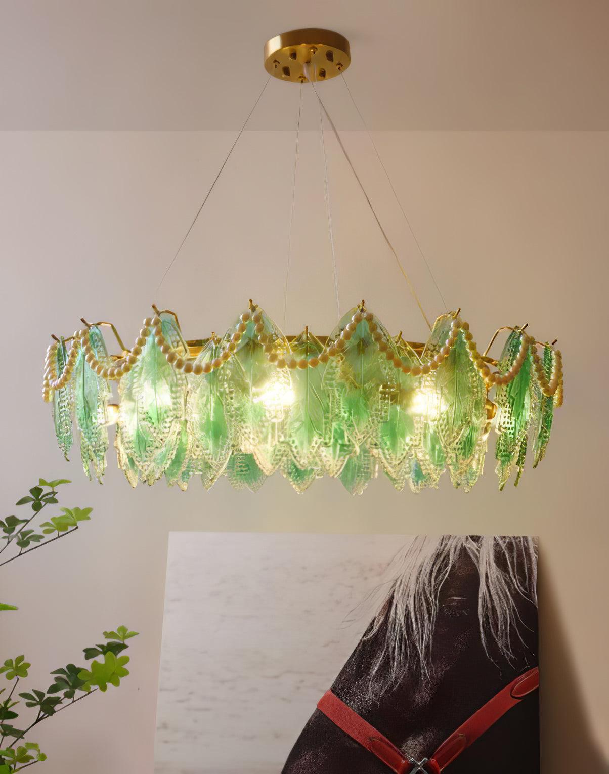 Maple Leaf Glass Chandelier Chandelier