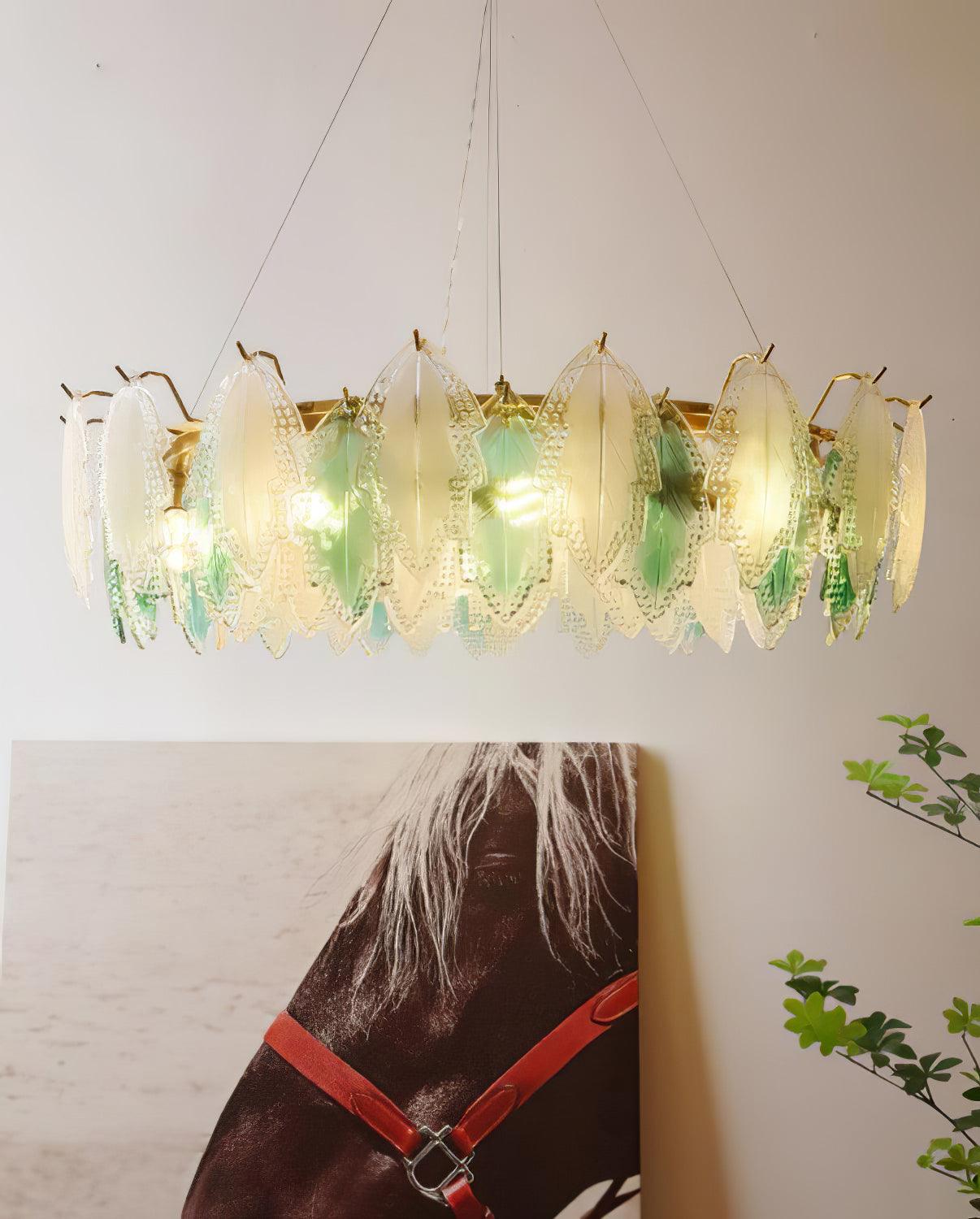 Maple Leaf Glass Chandelier Chandelier