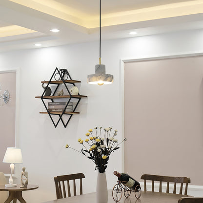 Marble Aura Pendant Lamp Dia 7.1″ x H 6.3″ / Gold & White / Warm Light Pendant light