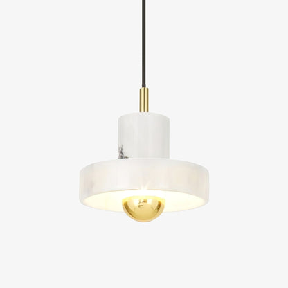 Marble Aura Pendant Lamp Dia 7.1″ x H 6.3″ / Gold & White / Warm Light Pendant light