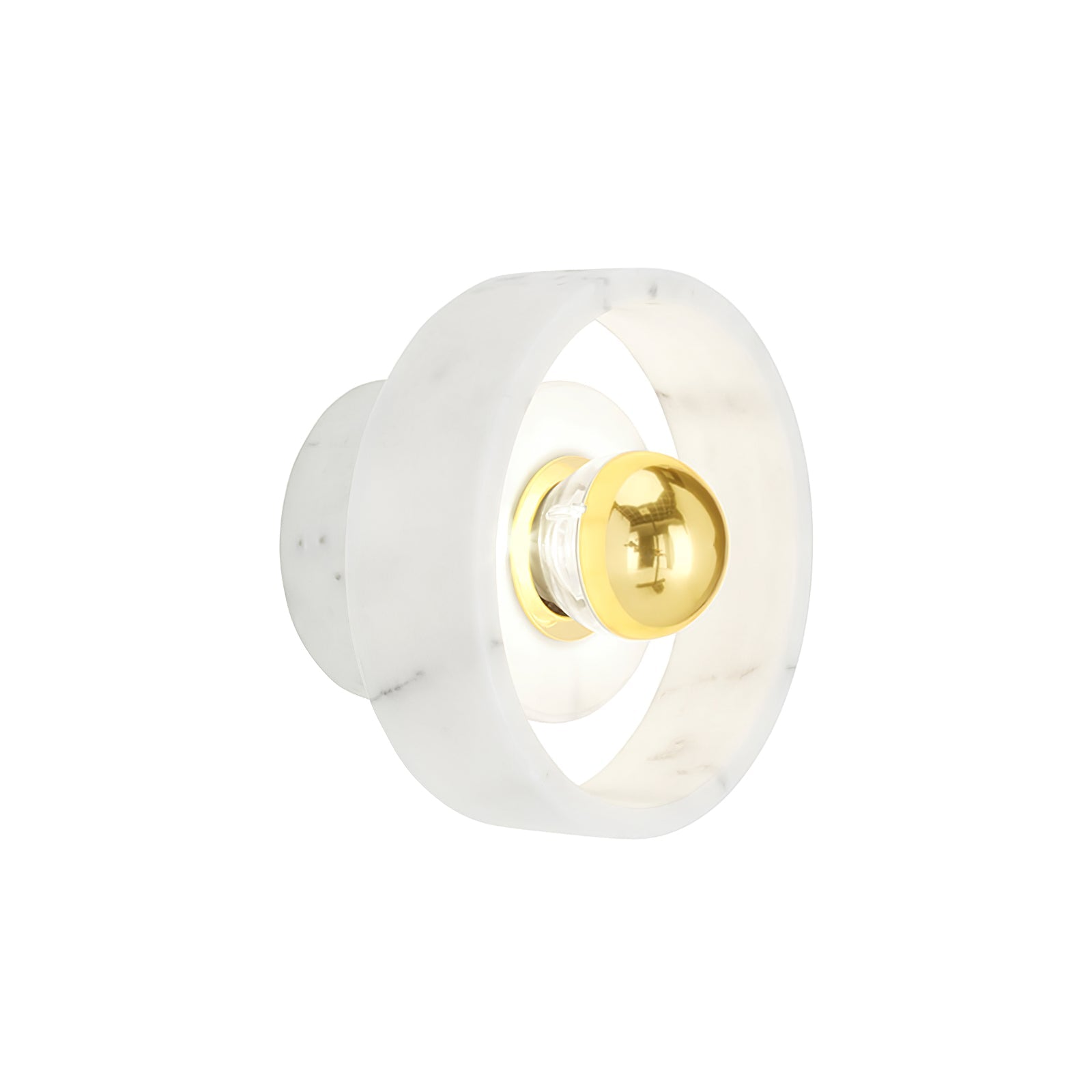 Marble Aura Wall Lamp ? 7.1″ x H 4.3″ / Gold & White / Warm Light Wall lamp